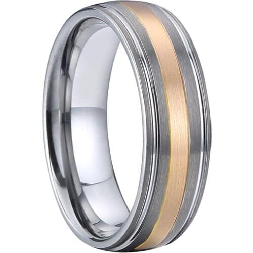 Designer True 14k gold tungsten carbide wedding band couple rings alliance jewelry dropshipping