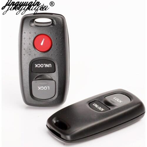 Jingyuqin 10PCS/LOT 2 Buttons Car Remote Key Case Shell For Mazda 2 3 6 323 626 Blank Replacement Keyless Entry Fob No Chip