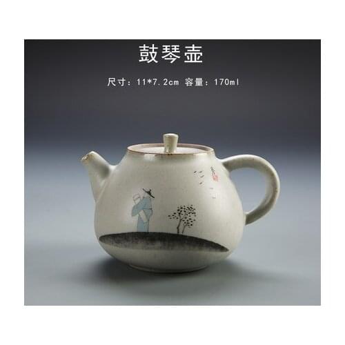 Japanese-style Stoneware Teapot Ceramic Retro Household Kungfu Green Tea Tie Guan Yin Ru Kiln Xi Shi Pot Single Kettle Teaware