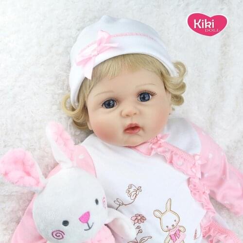 22 Inch Bebe Reborn Dolls Stuffed Body Silicone Lifelike Babies Doll DIY Toys Touch Soft Early Education Toys Gift babydoll