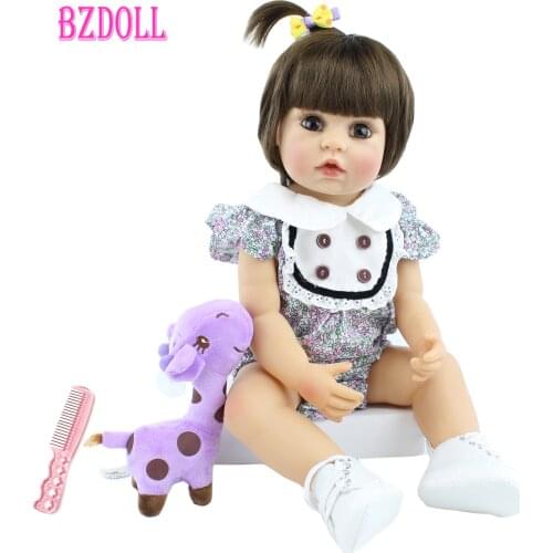 55 CM Full Silicone Body Girl Reborn Doll Like Real Newborn Princess Alive Babies Bebe Boneca Bathe Toy Child Birthday Gift