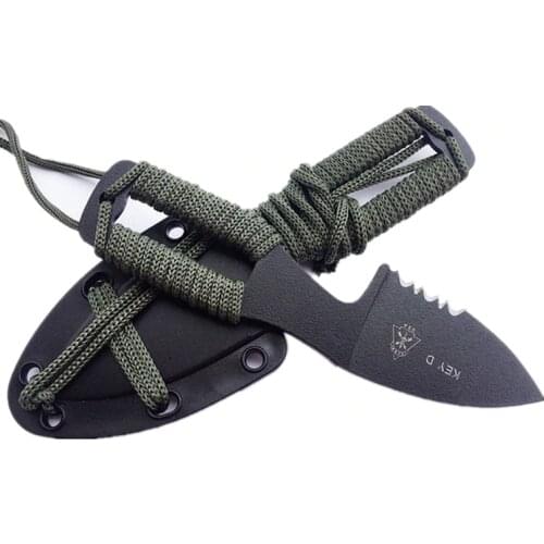 Key d mini cutting knife tops dive scuba with ABS sheath scabbard holster outdoor camp hike pocket rescue survive self defense