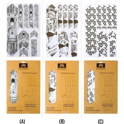 MTB Enlee 3D Mountain Bike Frame Protection Stickers Wear-Resistant Anti-Skid Waterproof Protector Bicycle Paster Guard Cover
