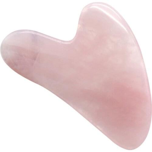 Natural Quartz GuaSha Board Pink Jade Stone Body Facial Eye Scraping Plate Massage Relaxation Health Care