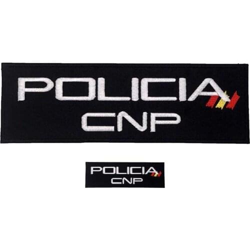 Spain policia flag iron on hook backing embroidered biker motorcycle patches for vest jeans uniform