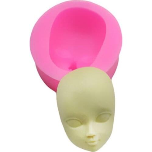 M7DF Food Grade Silicone 3D Baby Face Girl Head Shape DIY Chocolate Mold Fondant Candy Soap Polymer Clay Crafting Mould Baking