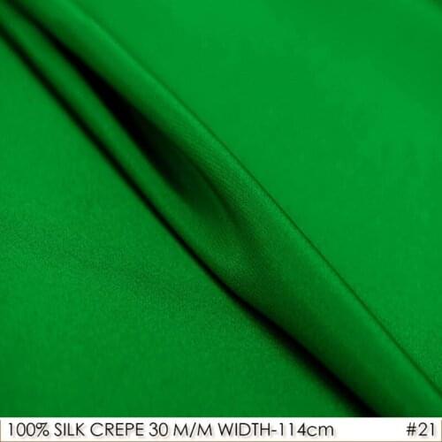 Heavy CREPE DE CHINE SILK Fabric for Dress/114cm width/30mommes/100%Pure Silk Fabric 2017 for Embroidered tie-NO.21Bamboo Green