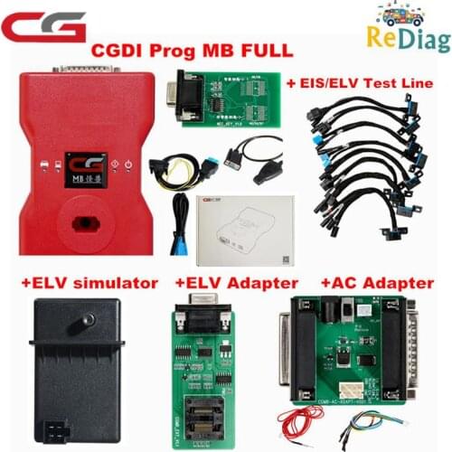 CGDI Prog MB For Benz Car Key Programmer Add Fastest For Benz Support All Key Lost via OBD EIS 8Cables Add ELV Repair Adapter