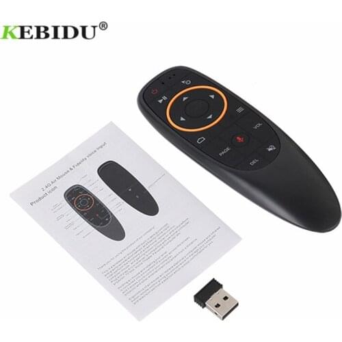 KEBIDU G10S Pro Backlit Air Mouse Voice Remote Control 2.4G USB Receiver Gyro Sensing Wireless Smart Remote for Android TV BOX