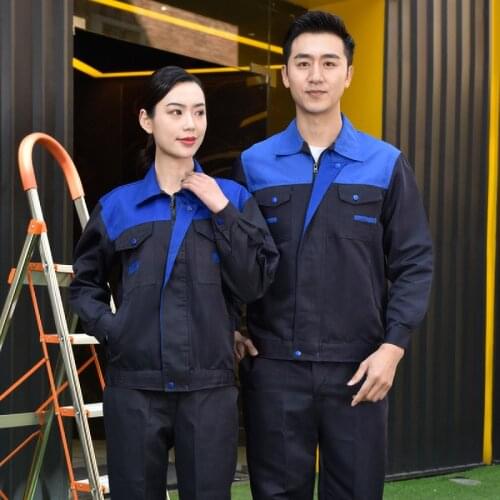 Working Uniforms Men Women Long-sleeve Work Jacket Work Clothing Suits Warehouse Auto Repair Workshop Mechanic Welding Coveralls
