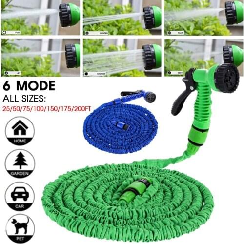 Expandable Garden Hose Kit 25FT/50FT/75FT/100FT 7 Function Spray Nozzle Sprayer High Pressure Flexible Watering Pipe Dropship