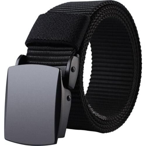 MILUOTA Military Tactical Belt Men Nylon Belt Outdoor Metal Automatic Buckle Canvas Belts for Men Length 43"-63"