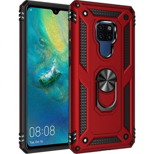 Luxury Armor Shockproof Phone Case For Huawei Mate 20 X 30 Pro Liter Car Magnetic Anti-Fall Kickstand Finger Ring Holder Cover