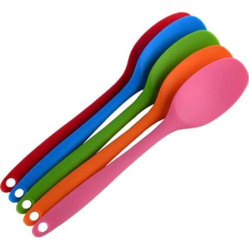 Cake Butter Spatula Silicone Spoon Mixing Spoons Long-handled Cooking Utensils Tableware Kitchen Soup Spoons Mixer Kitchen Tools