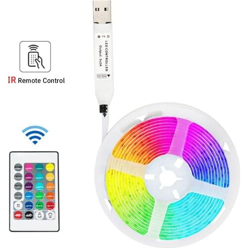 RGB LED Strip 5050 USB LED lights IR Remote 1m 2m 3m 4m 5m Tape Diode TV living room Bedroom wall decoration backlight Luces Led