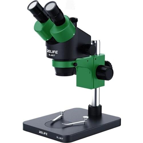 RL-M3T-B1 Trinocular Stereo Microscope 7X-45X Zoom Matched With HDMI Camera LED Light for Mobile Repair Microscope