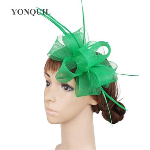 New Cheap Fashion Tulle Fascinators Headwear Hair Pin Bride Wedding Elegant Headdress For Mariage Women Church Hair Accessories