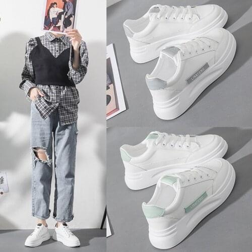 Women Sneakers Platform Trainers Women Casual Shoes Ladies White Summer Fashion Lace Up Casual Shoes Breathble Vulcanized Shoes