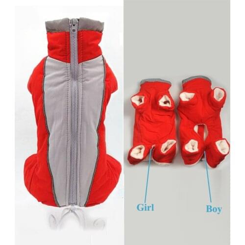 Winter Puppy Dog Clothes Warm Fleece Pet Jumpsuit Male/ Female Reflective Dog Down Jacket Apparel Clothing for Chihuahua Poodles