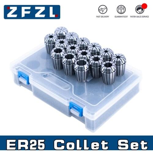 1 SET ER25 Spring Collet Chuck 1/2/3/4/5/6/7/8/9/10/11/12/13/14/15/16 1/8 Hight Precision ER25 Chuck CNC Milling Tool Holder