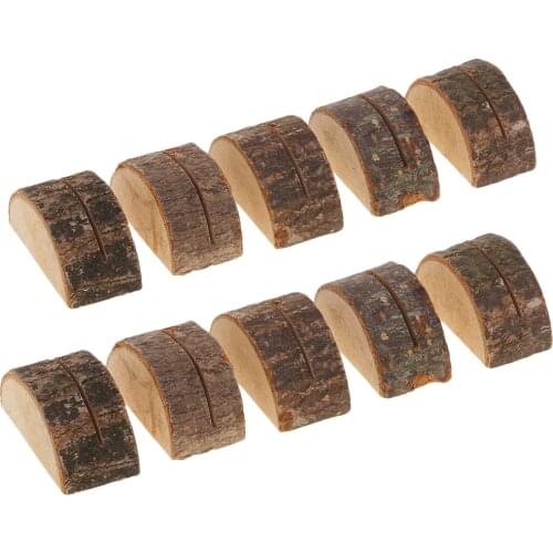 10x Rustic Wood Table Number Place Card Insert Holder Memo Photo Note Stand