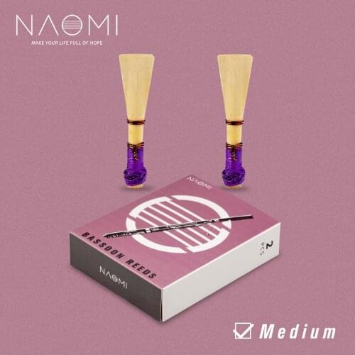 NAOMI 2pcs/1pack NB-01 Bassoon Reed Medium With Case Professional Instrument Replacement Parts Accessories