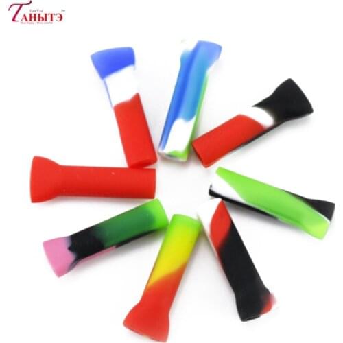 50 PCS Cool New Smoking Silicone Reusable Filter Tips Flat /Round Mouth Tips Silicone Cigarette Holder Mouth Tips for Men Gift