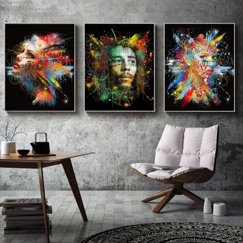 Abstract Figure Canvas Paintings Wall Art posters Oil Painting Print on Canvas Modern Trippy for Living Room Home Decor No Frame