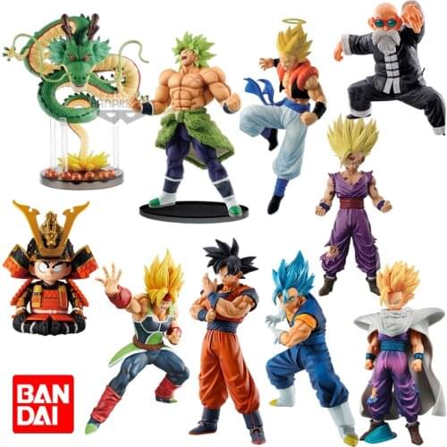 Bandai Dragon Ball Son Gohan Gogeta Shenron Son Goku Vegeta Kame Sennin Frieza Anime Figure Collection Model Toys Birthday Gift