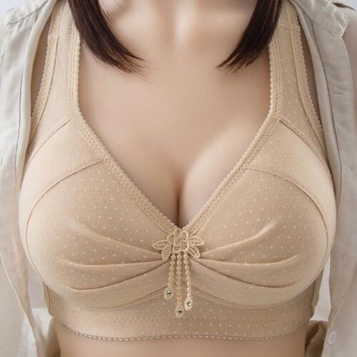 Fashion Womens Bra Soft Comfortable Breathable Underwear Non-Slip Wide Shouder Strap Wire Free Brassiere Sexy Push Up Bralette