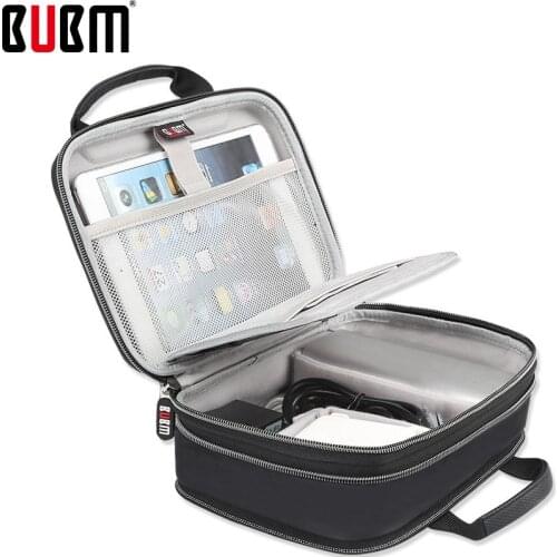 BUBM capacity expansion power bank bag organizer case digital receiving package adapter holder handbag travel organizer black