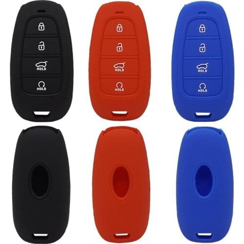 Cocolockey Silicone Key Case Shell Key Holder for Hyundai Santa FE Sonata NEXO Car Key Cover Keyless Remote Control Protector