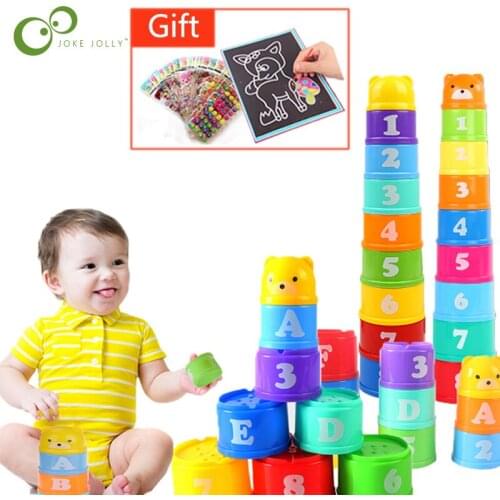 Baby Early Education Stacking Cup Baby Educational Toys Digital Letters Stacking High Set Of Bowl Puzzle Jenga LXX