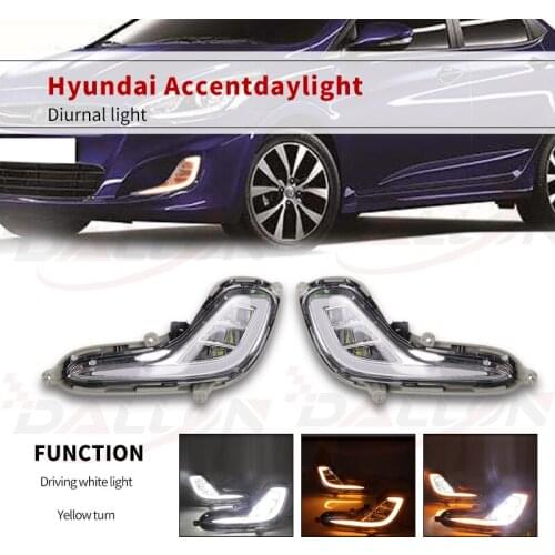2 pcs For Hyundai Accent Solaris 2010 2011 2012 2013 lamp cover daylight LED Daytime Running Light Fog Light DRL signal Lamp