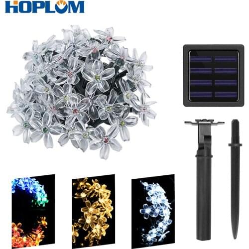 31ft 50 LED Flower Blossom Solar String Lights,Cherry Blossom Sakura Lights,8 Modes,for Christmas,Valentines Day,patio lights