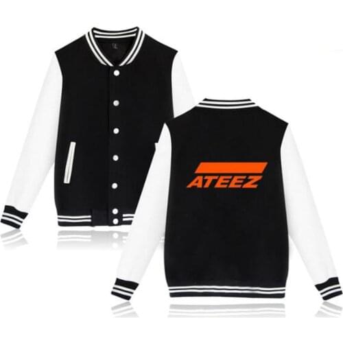 K POP KPOP K-POP ATEEZ Album Women/Men Hoodies Sweatshirts Fans Supportive Korean Streetwear Hip Hop Baseball Jacket Outerwear