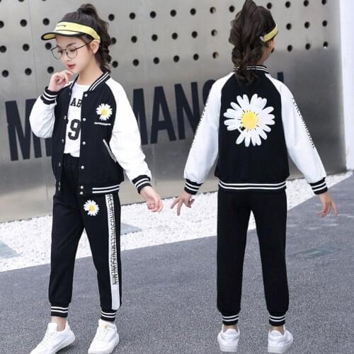 Children Clothing Sets 2021 Autumn Winter Baby Girls Flower print Clothes Long Sleeve Casual Pajamas Tracksuit Suits Toddler