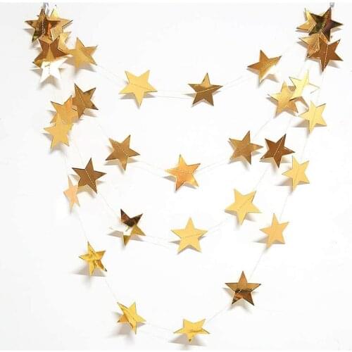 Summer stars and moon reflective garland birthday wedding party Christmas kindergarten party decoration accessories
