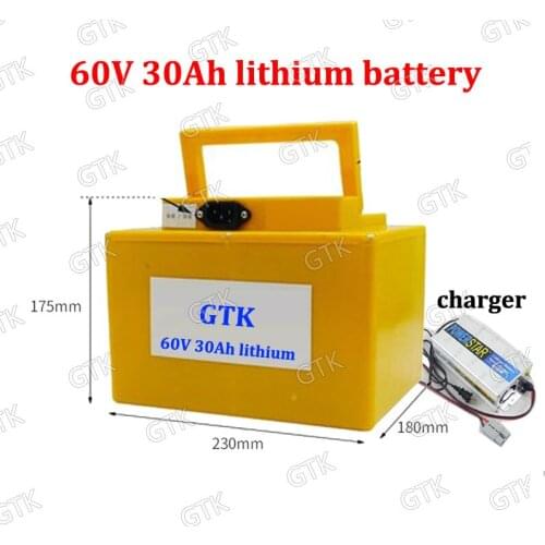 60v 30ah lithium ion electric bicycle battery pack 60v 30ah li ion 2000w 3000W with BMS for scooter eBike go cart golf + charger