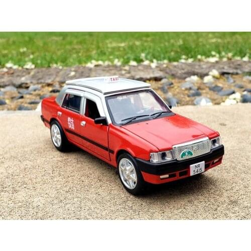 1:32 Scale For Toyota CROWN Diecast Alloy Metal HK Taxi Taxicab Collection Car Model Pull Back Sound&Light Toys Vehicle