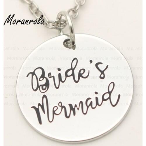 New arried"brides mermaid"Copper necklace Keychain Wedding Engaged Bride Jewelry Engagement charm Personality wedding necklace