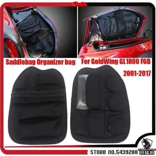 Motorcycle Black Trunk Lid Saddlebag Organizer bag Set For HONDA GoldWing Gold Wing GL1800 GL 1800 F6B F 6 B 2001-2017