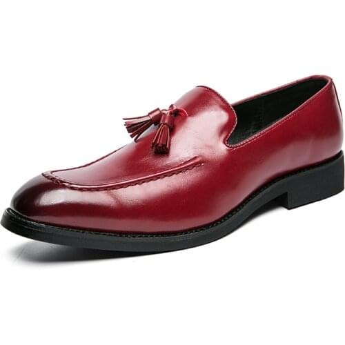 Men shoes Spring British casual shoes Mens fringed pu leather shoes vintage pointed Casual shoes fashion Hairstylist shoes