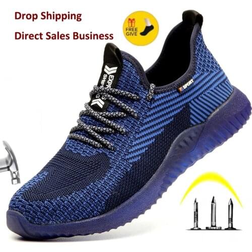 Men Work Safety Shoes Anti-puncture Working Sneakers Male Indestructible Work Shoes Men Boots Lightweight Men Shoes Safety Boots