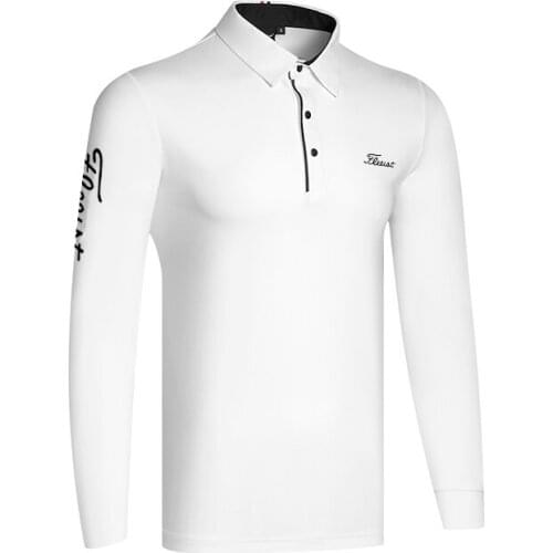 Golf Wear Mens Golf Shirt Sports Golf Wear Long Sleeve T-shirt Elastic Dry Fit Polo Shirt for Men Golf Shirts