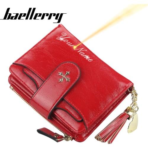 2021 New Short Women Wallets Name Customized Fashion PU Leather Top Quality Card Holder Female Purse Zipper Wallet For Women