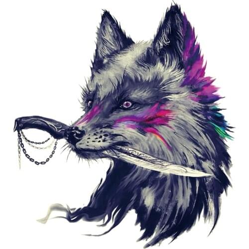 The new Dagger Wolf Stickers Heat Iron Appliques For Clothing Iron Stickers Easy Wear Denim Patches Diy Washable Patches