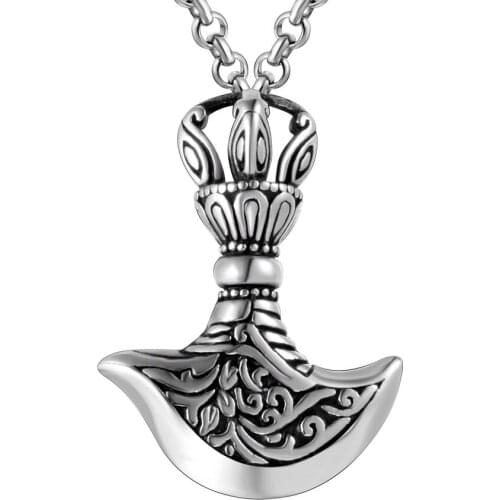 FATE LOVE New Male Men Axe Pendants Necklaces Stainless Steel 50/60/70 cm Chain Fashion jewelry