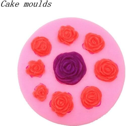 Wholesale Silicone mold K081Mini rose shape resin flower mold clay mold decoration fondant cake mold