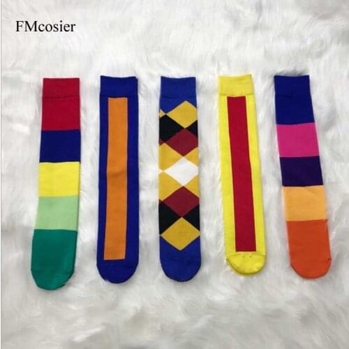 Autumn High Quality Funny Cotton Men Happy Long Socks Meias Art Sokken Calcetines Socken Plus Size 40 41 42 43 44